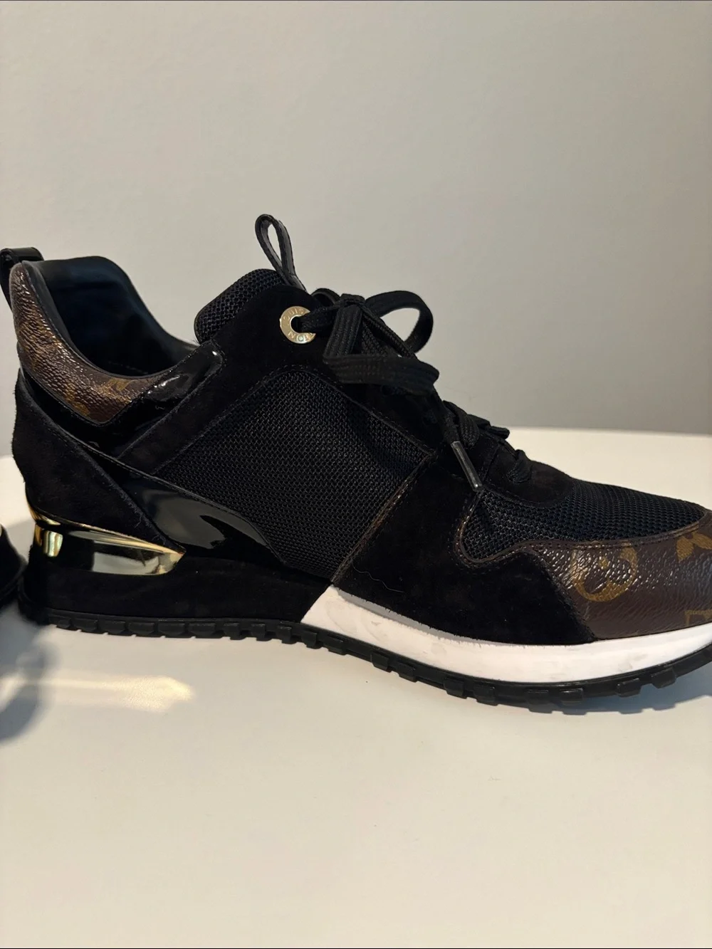 Louis Vuitton Black & Gold Monogram Trail Runner Sneakers